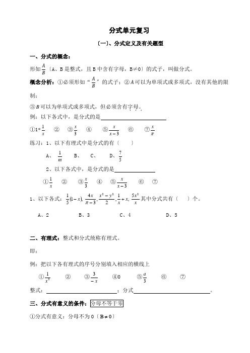 分式题型-易错题-难题-大汇总