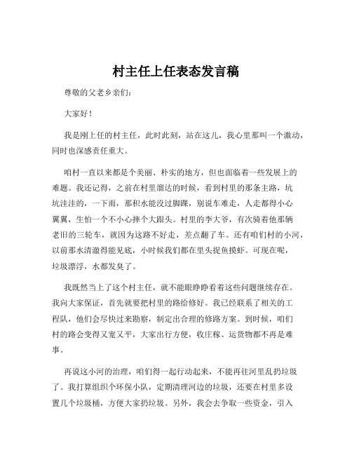 村主任上任表态发言稿