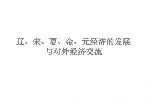 高考复习：辽、宋、夏、金、元经济的发展与对外经济交流 PPT课件 人民版高中历史