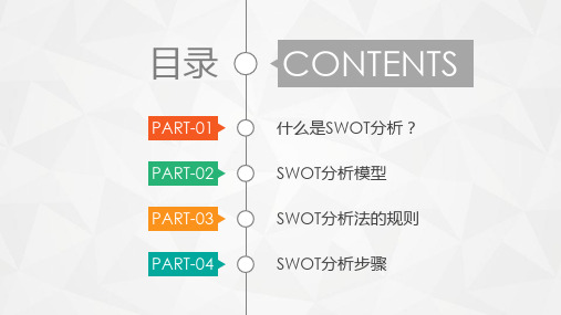 优势劣势机会威胁SWOT分析讲课PPT演示课件