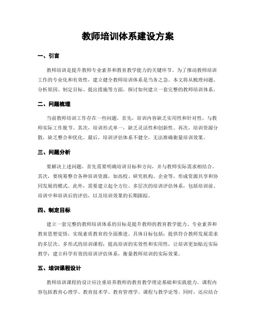 教师培训体系建设方案