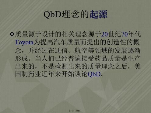 质量源于设计——QbD