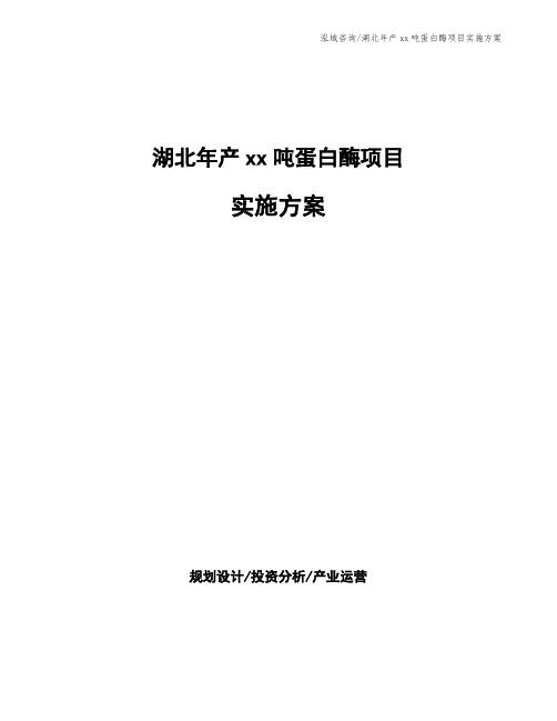 湖北年产xx吨蛋白酶项目实施方案