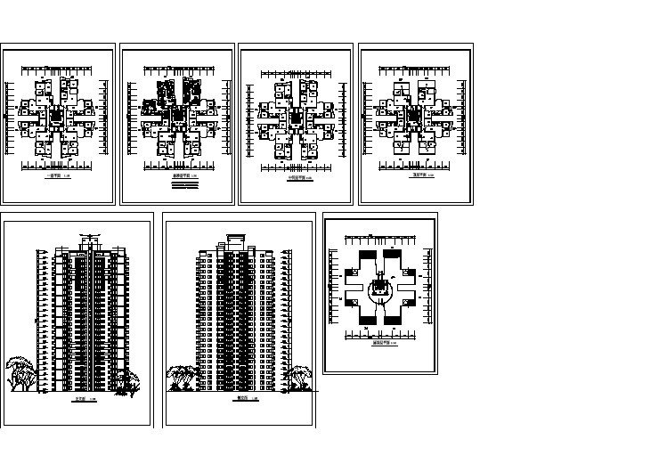 某地区高层住宅楼建筑图(共7张)