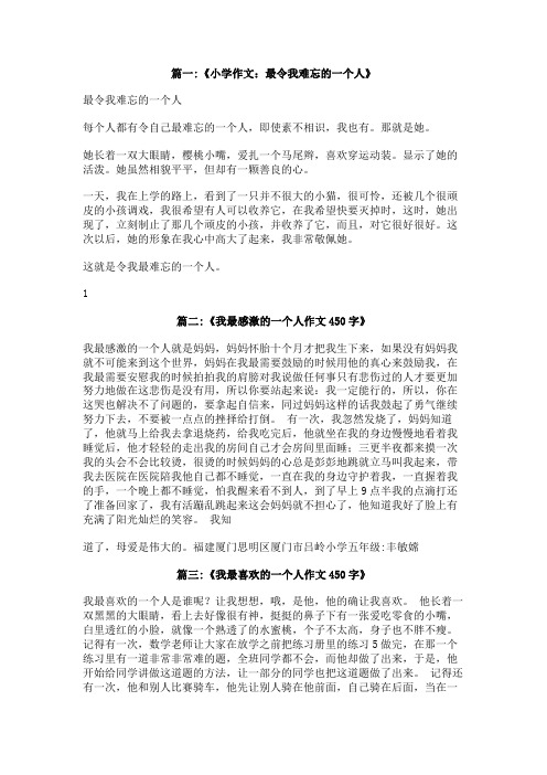 作文令我难忘的一个人450字