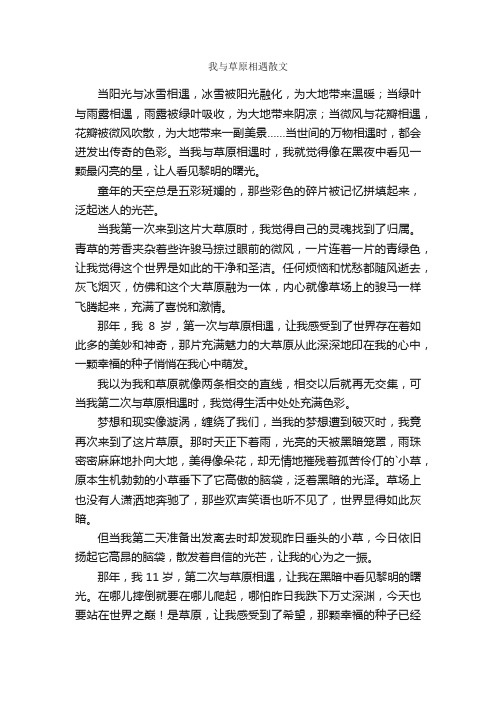 我与草原相遇散文