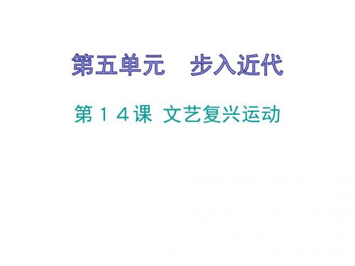 2018年秋九年级历史人教版上册同步课件：第14课 文艺复兴运动 (共19张PPT)