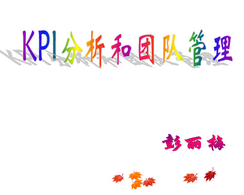 KPI绩效指标-KPI分析和团队管理 精品