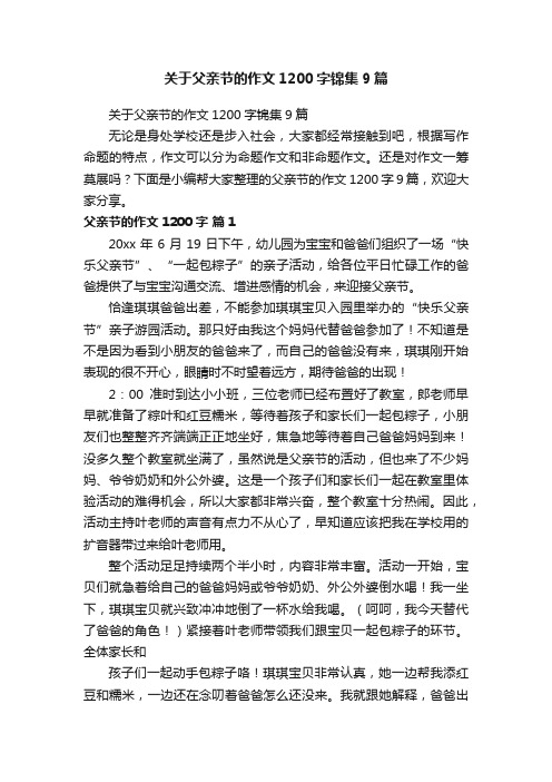 关于父亲节的作文1200字锦集9篇