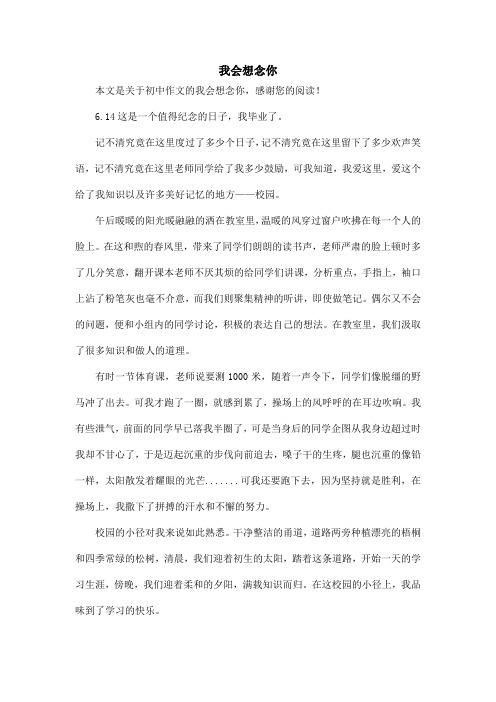 我会想念你_初中作文