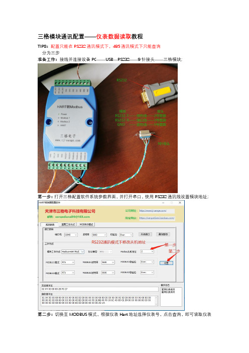 三格电子Hart转485通讯模块接线及配置教程