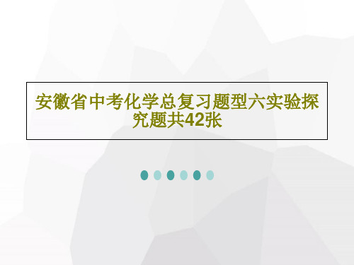 安徽省中考化学总复习题型六实验探究题共42张PPT共44页