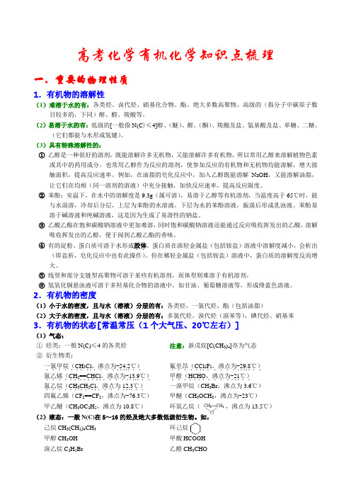 高考有机化学归纳整理