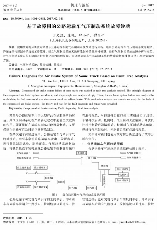 基于故障树的公路运输车气压制动系统故障诊断