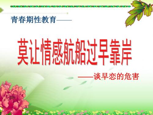 《莫让情感航船过早靠岸》课件
