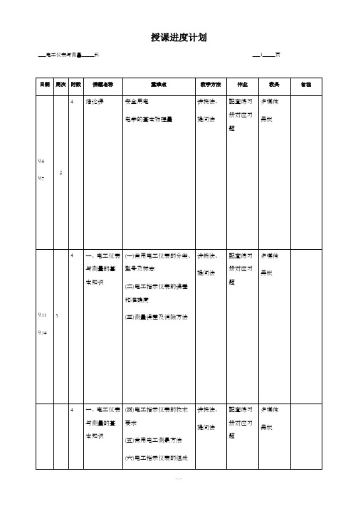 《电工仪表与测量》教学计划