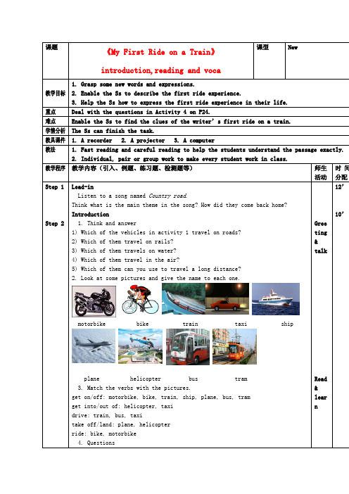 最新-高中英语 Module3《My First Ride on a Train》i