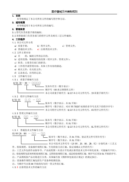 医疗器械文件编制规则