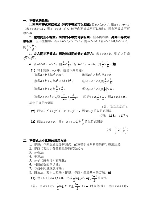 高中不等式最全的讲义老师版