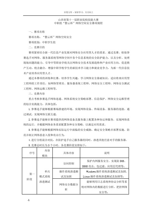 山西省第十一届职业院校技能大赛