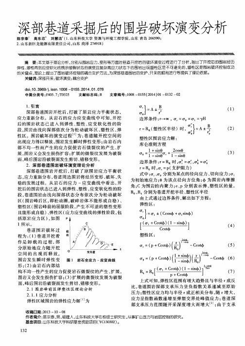 深部巷道采掘后的围岩破坏演变分析