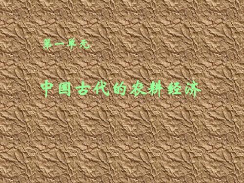 第1课 精耕细作农业生产模式的形成