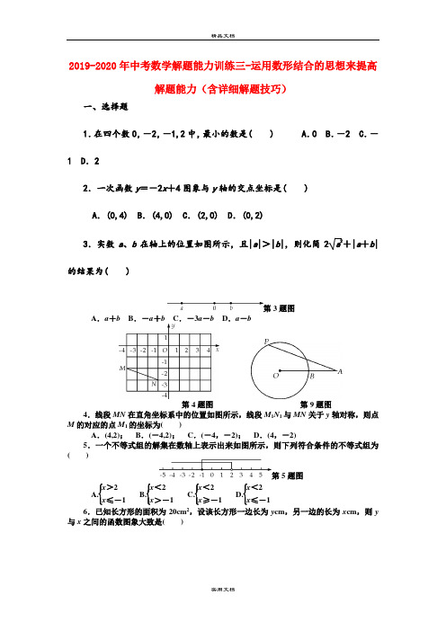 中考数学解题能力训练三-运用数形结合的思想来提高解题能力(含详细解题技巧)
