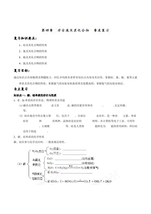 高中-化学-人教版-高中化学必修一 第四章 章末复习 (导学案)
