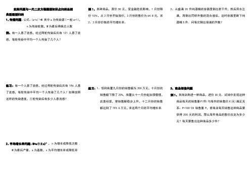 实际问题与一元二次方程题型知识点归纳总结