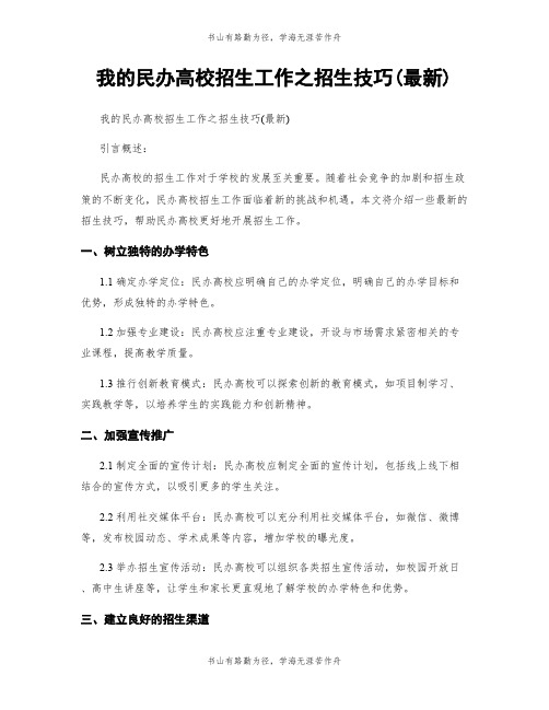 我的民办高校招生工作之招生技巧(最新)