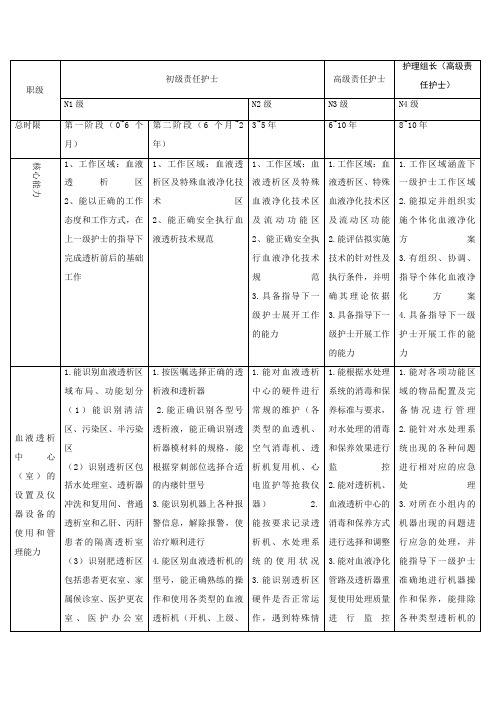 血液净化专业护士核心能力