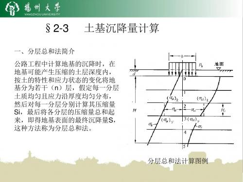 §2-3  土基沉降量计算