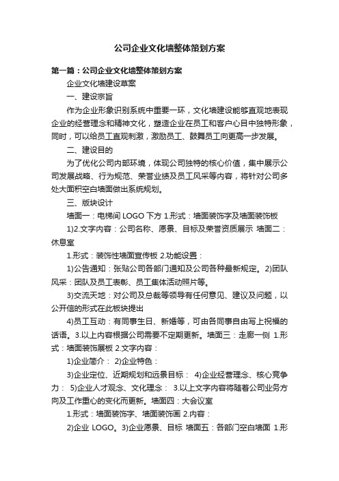 公司企业文化墙整体策划方案