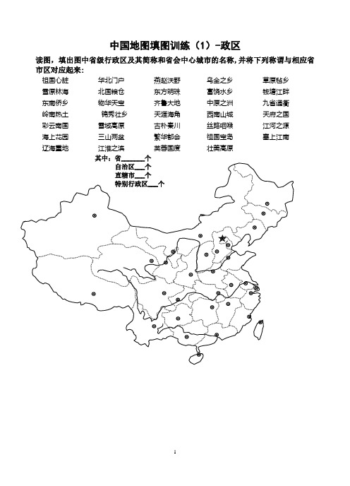 中国地理填图训练