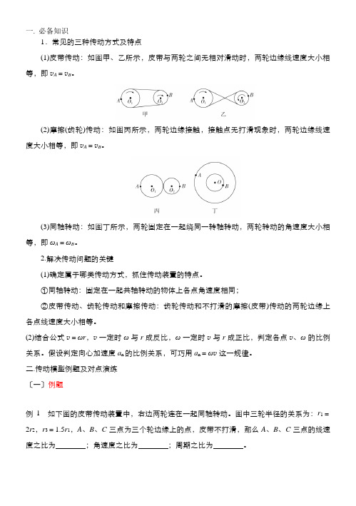 圆周运动之传动模型高三物理一轮复习专题