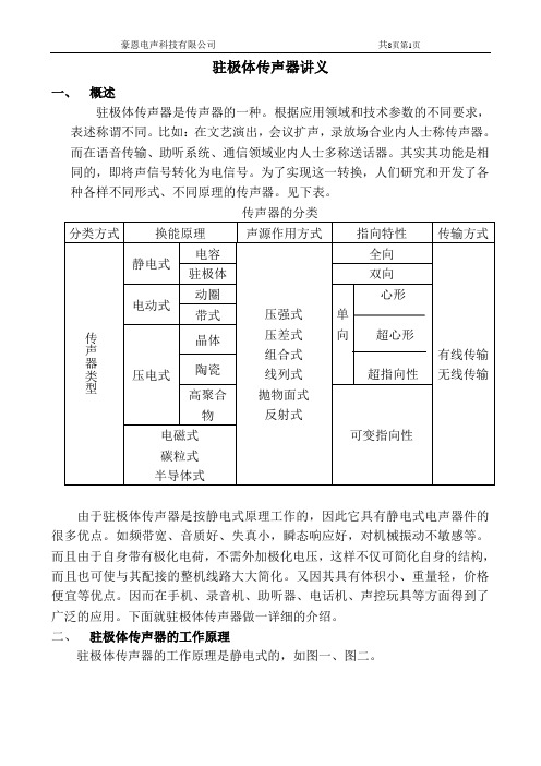 驻极体传声器讲义