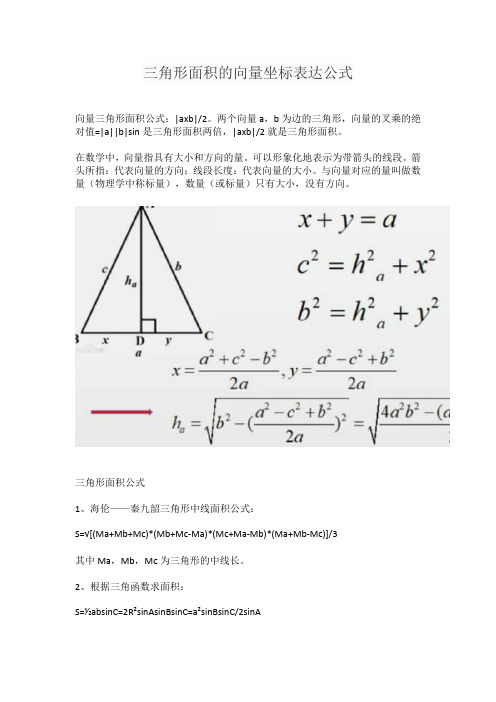 三角形面积的向量坐标表达公式