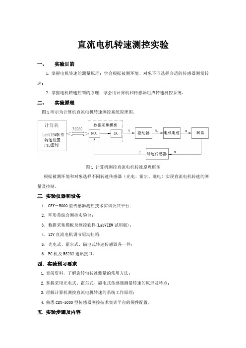 直流电机转速测控实验