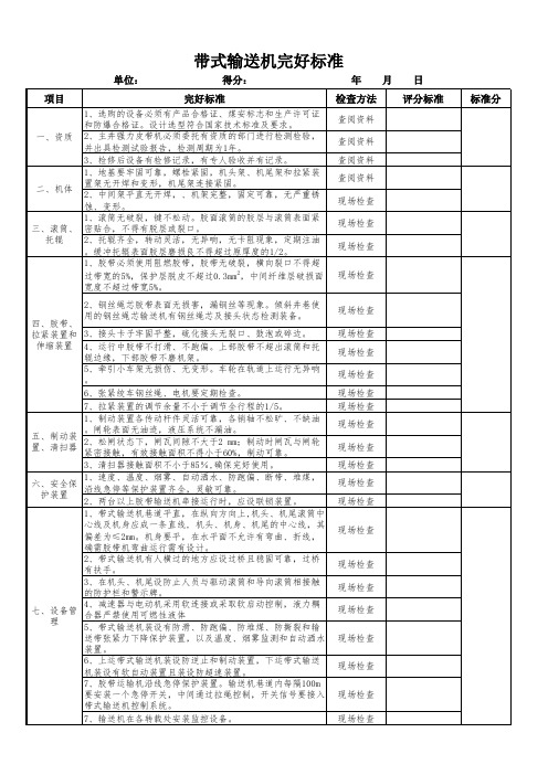带式输送机完好标准 