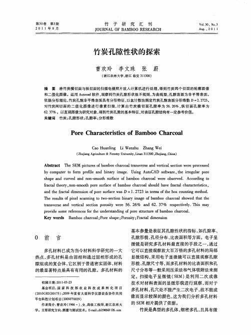 竹炭孔隙性状的探索
