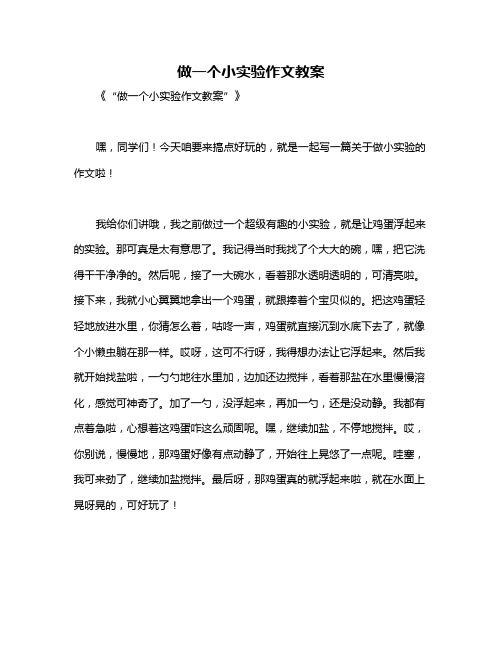 做一个小实验作文教案