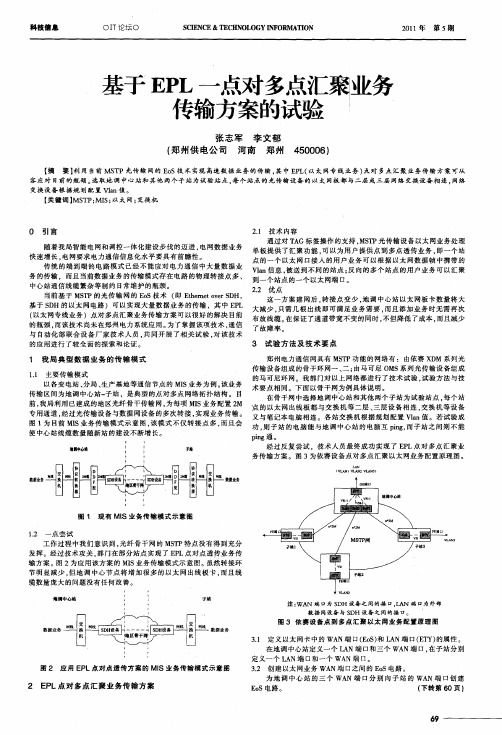 基于EPL-点对多点汇聚业务传输方案的试验