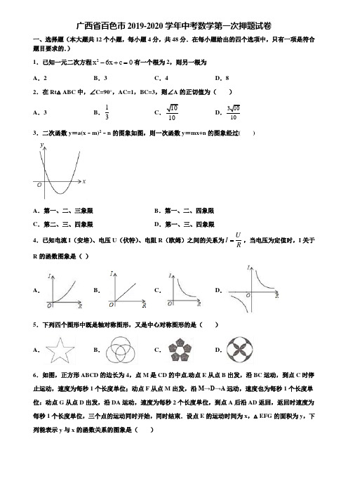 广西省百色市2019-2020学年中考数学第一次押题试卷含解析