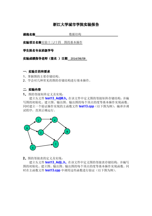 数据结构实验图的基本操作