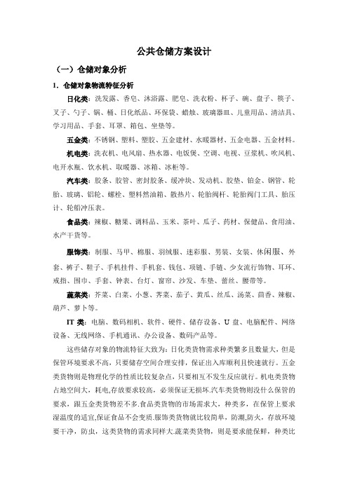 公共仓储方案设计