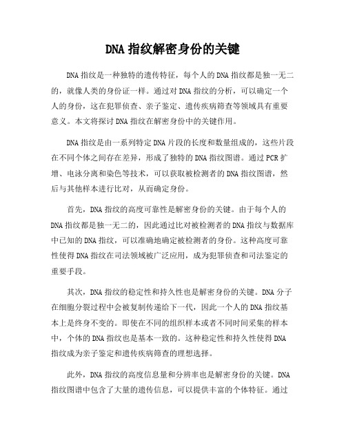 DNA指纹解密身份的关键