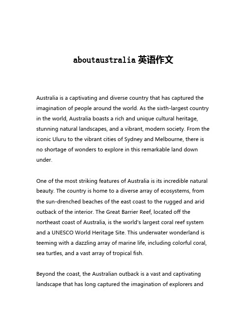 aboutaustralia英语作文