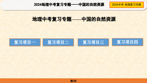 2025年中考地理复习课件：中国的自然资源