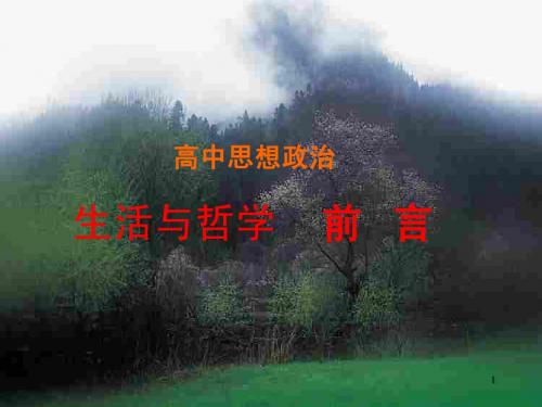 生活与哲学前言