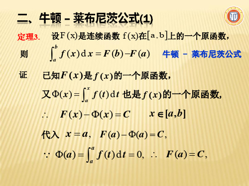 02-106、牛顿—莱布尼茨公式(1)